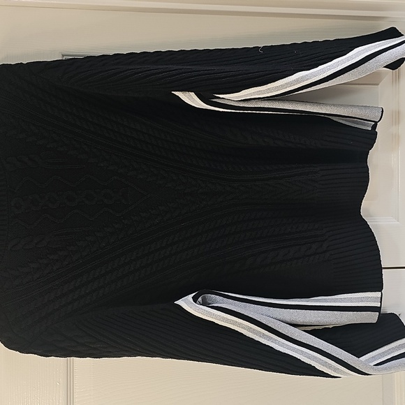 NWT Halogen Mixed Cable Mock Neck Sweater Rich Black Large - Picture 8 of 13